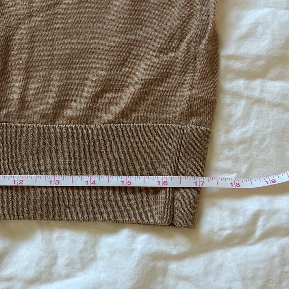 COS Camel Fine Knit Wool Crewneck Sweater, Size Large - Picture 6 of 10